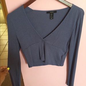 Long sleeve surplice top